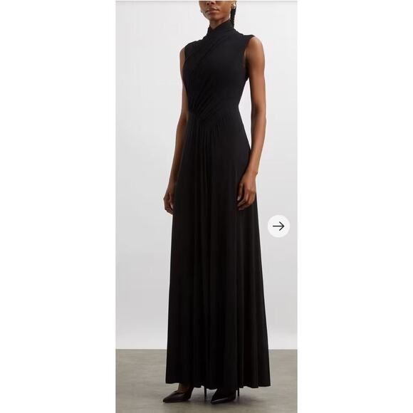 Alberta Ferretti Dresses & Skirts - Alberta Ferretti Jersey High Neck Gown in Black